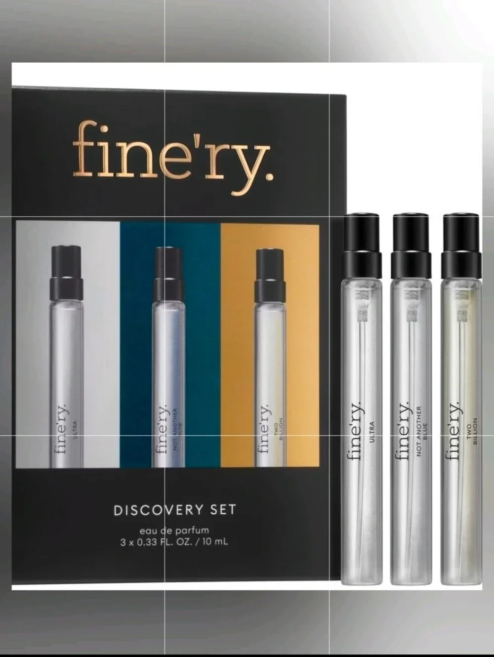 Fine'ry Mens Discovery Set 3 Travel Size Bottles 10Mls Each